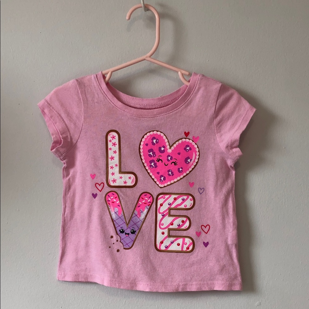 The Children's Place Pink 'LOVE' Heart Graphic Short Sleeve Tee